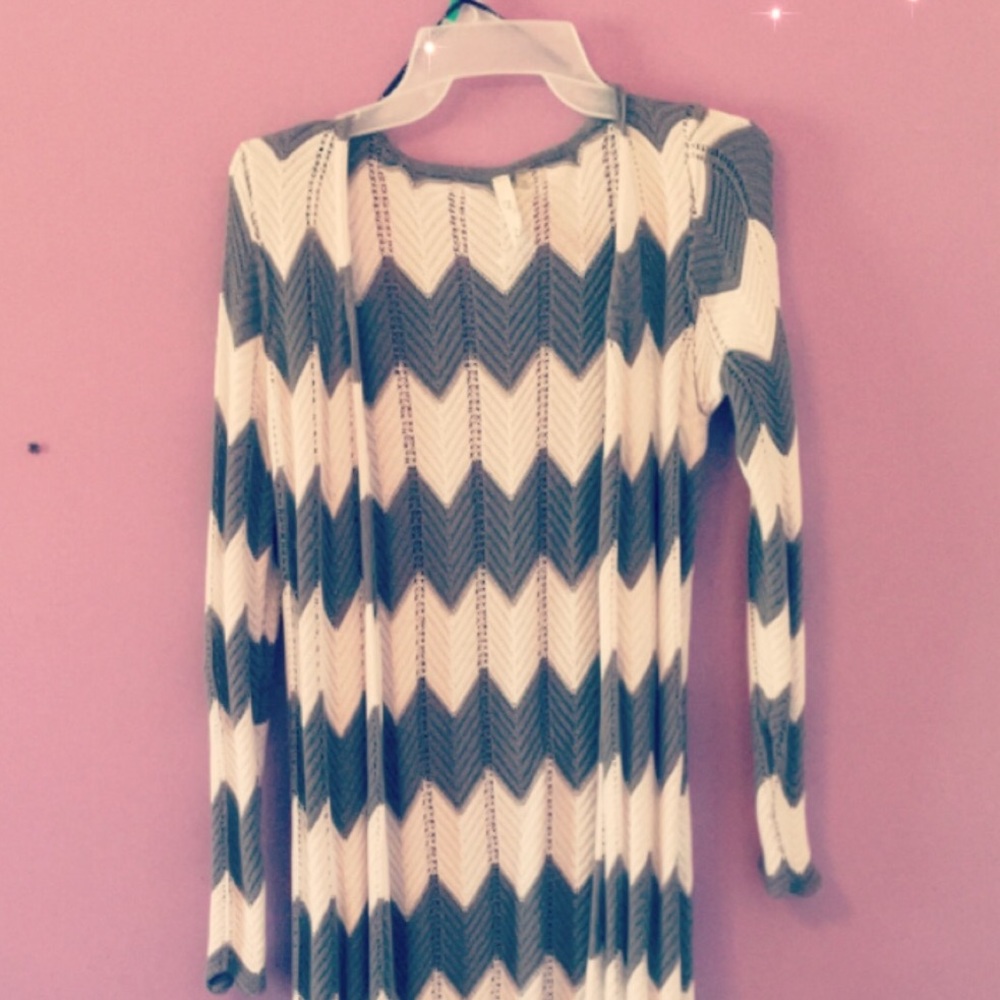 Grey and white chevron sweater